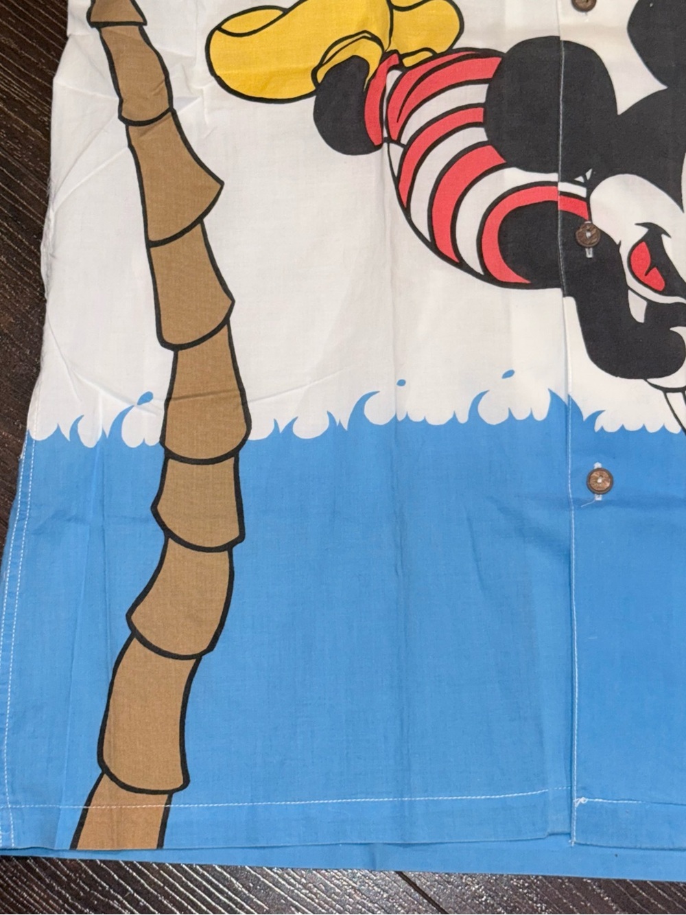 Mickey Mouse Tropical Graphic Button-Up Shirt - White & Blue - Picture 11 of 15